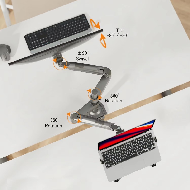Monitor Arm Dual - Soporte para portátil combinado 2 en