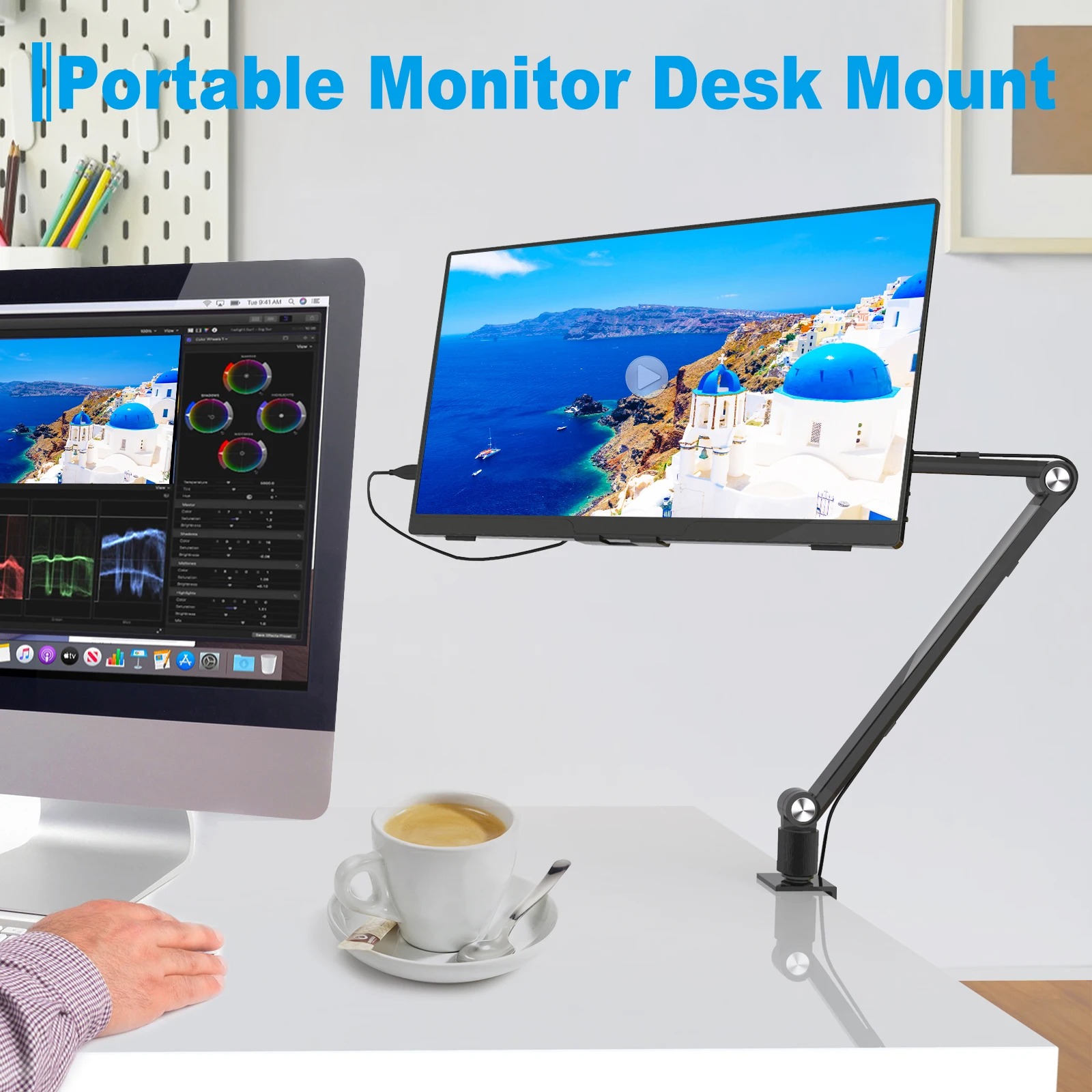 Monitor Arm Dual - Soporte para tableta 2025 para Ipad,