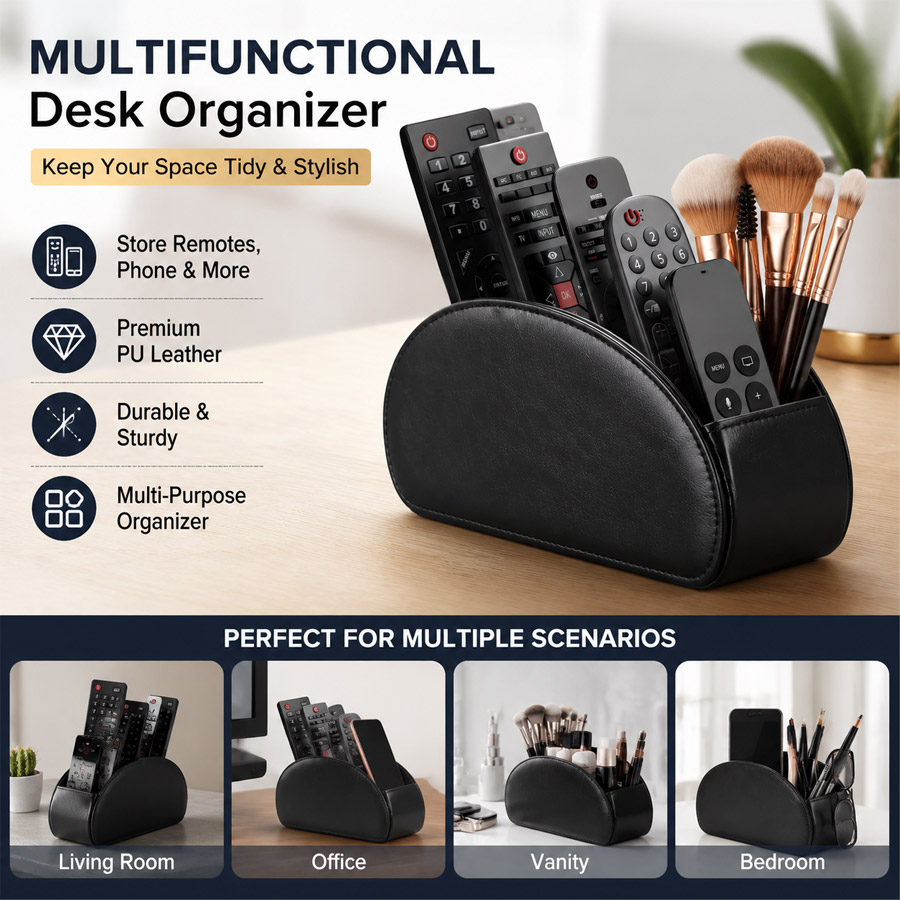 Home Office Call Center - Organizador de Escritorio de Cuero PU