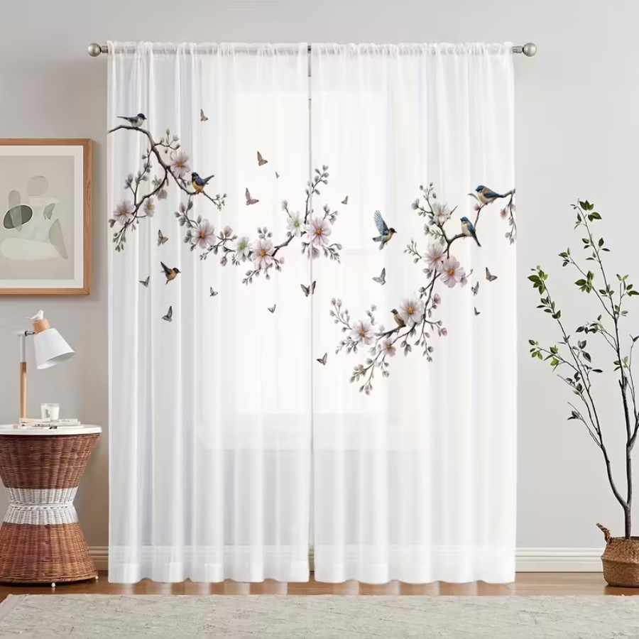 2 Cortinas Transparentes con E - Home Office Rate reseña y precio