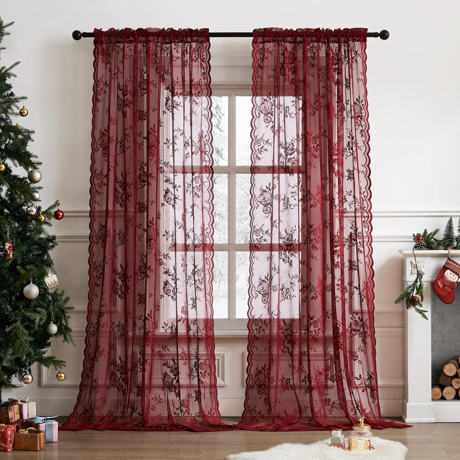 1 unidad de cortinas de encaje - Home Office Rate reseña y precio